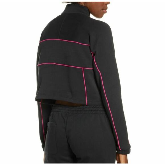 Adidas Cropped Sweatshirt Women’s XS Black Graphic Logo Athleisure Pullover - Picture 2 of 14